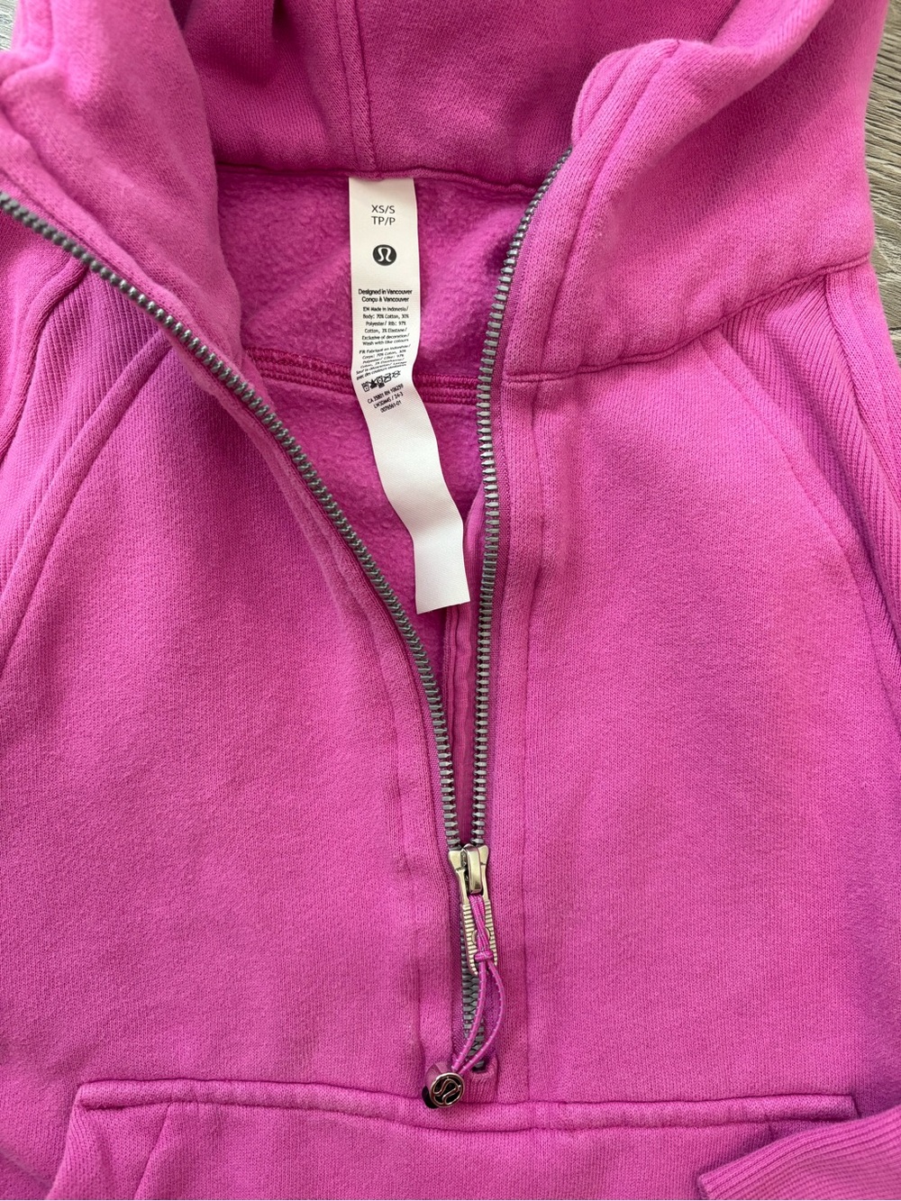 Lululemon Scuba Hoodie Pow Pink Tone XS S Bright Pink Half-Zip Hoodie XS/S - Picture 9 of 12